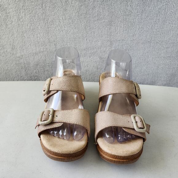 Dansko Sandals Womens 10.5 Slip On Leather Champagne Shimmer Buckle Sophie EU 41 - Picture 6 of 11